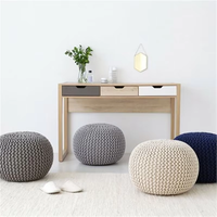 Pouf de sol moderne en tissu tissé à la main de style nordique pour chambre à coucher, coussin de canapé, repose-pieds, tabouret à chaussures amovible