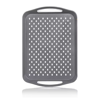 Plateau de service rectangulaire en plastique durable à double poignée, résistant à la chaleur, antidérapant, pour café, nourriture et petit-déjeuner