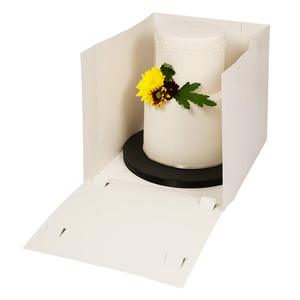 Bulk hot selling 8 10 12 14 inch tall custom logo with clear window packaging boxes wedding cake box paper box