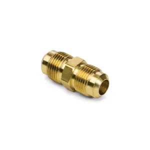 B3350 Hot Sale 45 Degree SAE C36000 Flared Tube Brass Straight Fitting