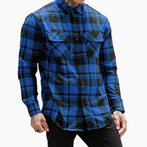 ZM-1329 <span class=keywords><strong>camicie</strong></span> Casual in cotone 100% con bottoni da uomo a maniche lunghe a forma regolare con tasca sul petto - Product Image 4