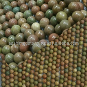 Brins de perles de galets de couleur, perles rondes de qualité AA +, perles de pierres précieuses - Product Image 1