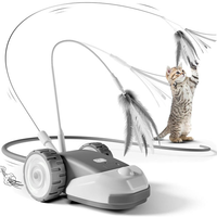 Mainan Kucing Interaktif Penghilang Kebosanan 3 in 1 Fungsional 2 Kecepatan USB Rechargeable Hanging Feather Teaser Automatic Moving Mouse
