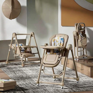 Chaise haute pour enfants en matériau PU <span class=keywords><strong>de</strong></span> sécurité en gros / Chaise d'alimentation pour bébé pour manger, peut être transformée en chaise berçante - Product Image 2