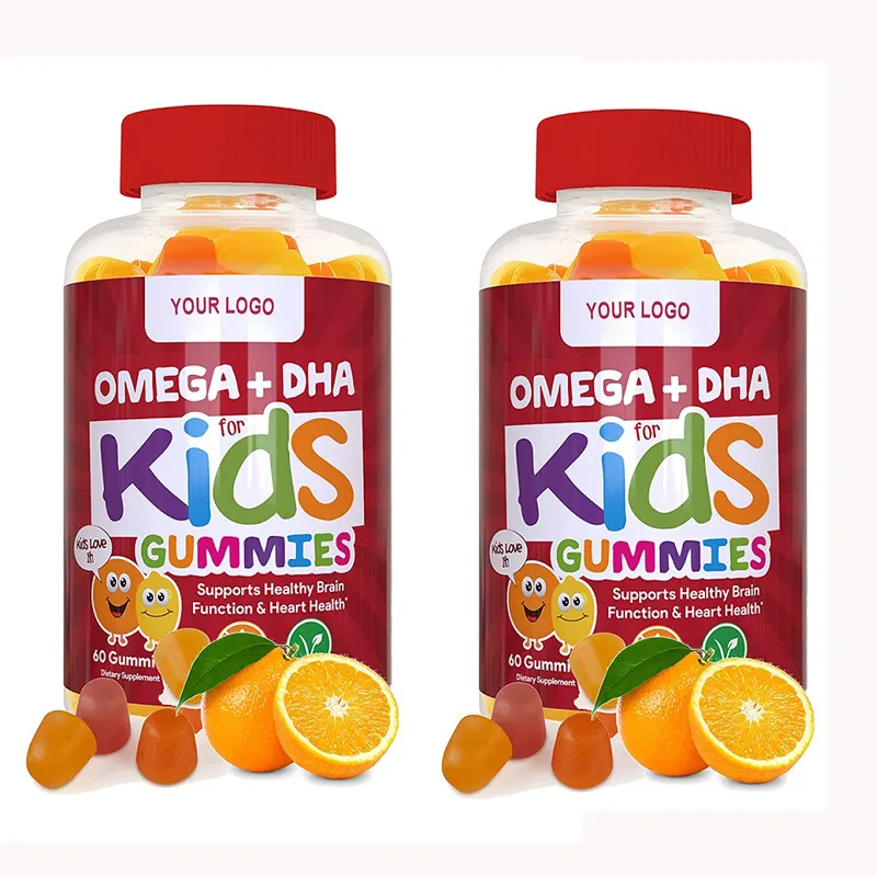 100% Pure Organic Kids Multivitamin DHA Omega 3 Gummies With Omega 6 9 For Supports Brain Joint Heart Eyes and Immune System