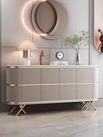 Armoire de salle à manger minimaliste italienne, art moderne et luxe léger, armoire de salle à manger en acier inoxydable pour salon