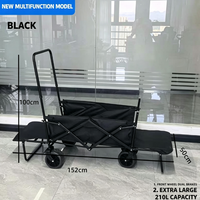 Chariot de camping multifonction pliable convertible en lit de repos, chariot de plage portable pour l'extérieur, vente en gros