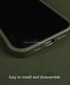 Étui de téléphone en cuir véritable à motif litchi de qualité supérieure avec protection contre les chutes et aimant puissant pour iPhone 17 16 15 Pro Max - Product Image 6