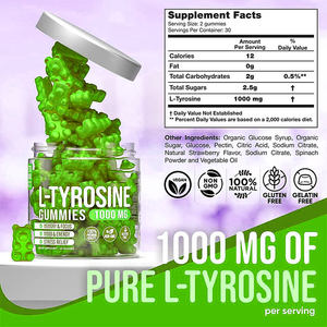 OEM/ODM Bonbons gommeux végétaliens <span class=keywords><strong>L</strong></span>-Tyrosine 1000mg Gommes énergétiques anti-stress Gummies - Product Image 2