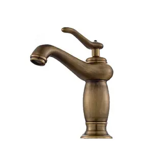 Basin Vòi Với Độc Xử Lý Lưu Vực Mixer Vòi Châu Âu Tĩnh Nhiệt Vòi Phong Cách Antique Brass Sàn Mounted Gốm Hiện Đại Chậu Rửa Vòi