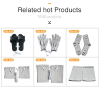 Chaussettes électrodes TENS/EMS Konmed KM407 en fibre argentée conductrice avec contrôle manuel par câble pour massage réflexologie pied-genou et amélioration de la circulation sanguine