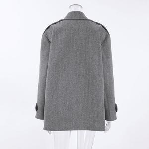 <span class=keywords><strong>Abbigliamento</strong></span> Invernale di Qualità per Donne 2025 Blazer Grigio Doppiopetto alla Moda per Signore - Product Image 5