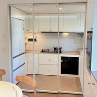 Porte coulissante en verre trempé à double vitrage ultra-mince en alliage d'aluminium durable, isolation thermique, pour appartement, villa, cuisine
