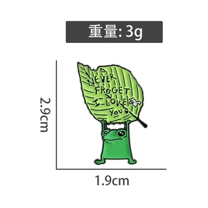 Spilla a Forma di Rana 'Non Ti Scordar Mai di Te', in Lega di Zinco, Design Animale, Placcatura in Nichel Nero, per Borse, Gioielli, Regalo per Amici - Product Image 5