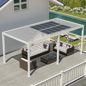 Pergola de jardin en aluminium électrique imperméable personnalisée avec panneaux solaires, vente en gros d'usine <span class=keywords><strong>Solar</strong></span> Greenway - Product Image 5