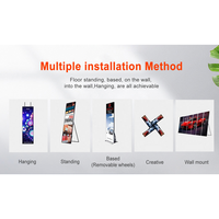 Écran d'affichage numérique LED vertical d'intérieur 640x1920mm, imperméable, mural vidéo LED mobile P2.5, affichage LED sur pied
