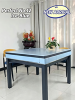 Table de Mahjong chinoise pliable intelligente et silencieuse en métal pour 4 joueurs, au design moderne, idéale pour les salles de thé, de jeux d'échecs/de cartes, les hôtels et les clubs