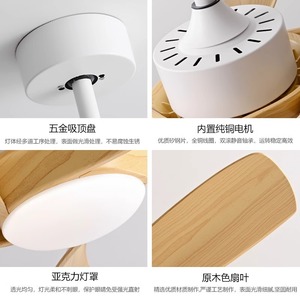 <b>Ceiling</b> <b>Fan</b> Light With Led Integrated Modern Minimalist Style For Living Room And Home Use Fixed Blade Inverter <b>Fan</b> - Product Image 4