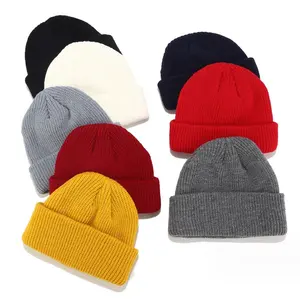 Promotional Thickened Warm Hats Unisex Autumn Winter Acrylic Cold-proof Cold Hat Women Knitted Skullcap Winter Beanies