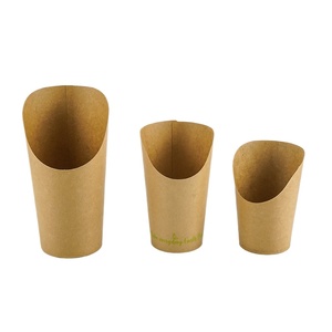 Vasos Desechables de Papel Kraft para Papas Fritas, Grado Alimenticio, para Llevar, 14oz 16oz, Personalizados, con Cuchara para Papas Fritas - Product Image 1