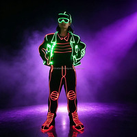 Tenue de danse lumineuse à LED en fibre optique RGB avec télécommande pour mariage, carnaval, concert, spectacle nocturne, festival, fête