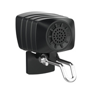 Phare avant de vélo noir étanche IPX4 6V-60V ABS, faisceau bas/haut, klaxon, luminosité 287LUX, haut-parleur 80-120dB, alimenté par dynamo