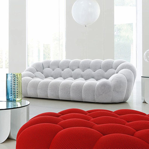 Nút Sofa Bong Bóng Phong Cách Hiện Đại Vải Bọc Cong 2 Hoặc 3 Hoặc 4 Chỗ Ngồi Hình Dạng Cao Rebound Sponge Bubble Sofa - Product Image 2