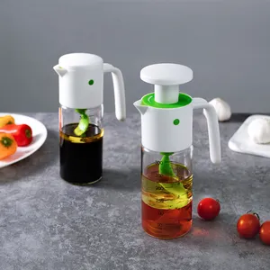 Yeni tasarım sıcak satış pres mikser el salata sosu shaker ve salata Blender ile 330ML borosilikat cam