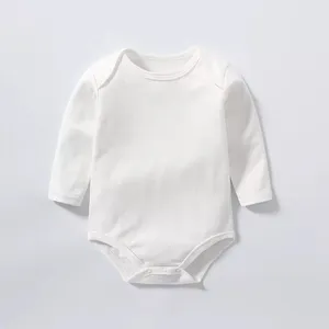 Pakaian Bayi Baru Lahir 100% Pakaian Katun Organik Bayi Baju Bayi Uniseks Kancing Jepret Lengan Pendek Grosir