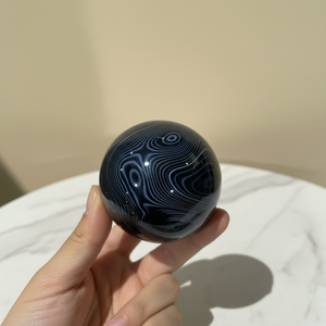 Esfera de Cristal de Sardónix Negra Pulida de Alta Calidad al por Mayor para Decoración del Hogar y Regalos - Product Image 4