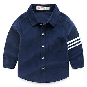 <b>Boys</b> Solid Color Corduroy Gentleman Cotton Collar Flannel Ganesh Kids <b>Shirt</b> of Online Shopping India - Product Image 4