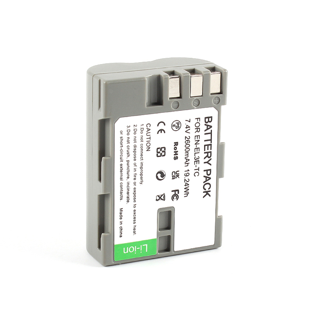 EN-EL3E Lithium Rechargeable Battery with Long-lasting Power and Type-C Port for EN-EL3/EL3a/EL3E Series