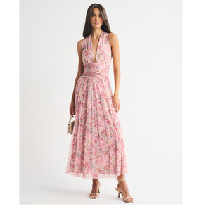 Robe Formelle Plissée à Col Croisé et Taille Froncée en V Profond pour Femme, Modèle Décontracté Populaire Personnalisé LEDUO - Product Image 1