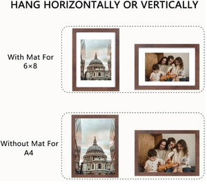 Khuyến Mãi Cao Cấp Tường A4 Nhỏ Óc Chó Bằng Gỗ Kỹ Thuật Số Funky Nghệ Thuật Đúc Hiển Thị Khung Ảnh - Product Image 5