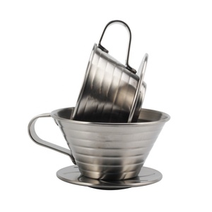 Classic Design Cone Dripper with <b>Removable</b> Cup Easy to Clean Paperless Stainless Steel Filter - Product Image 3