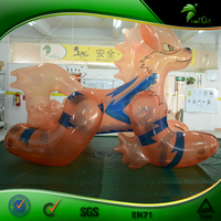 Hongyi - Figura Inflable de Pokémon Arcanine Transparente, Animal Inflable con Sonido
