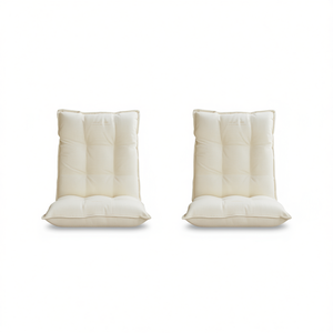 D0100X3NLX8 Cojín de tela Oxford color crema para silla, 39,4 x 19,7 pulgadas, juego de 2 almohadas rectangulares acolchadas resistentes al agua para exteriores - Product Image 1