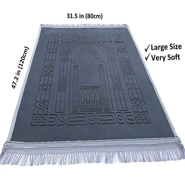 Fabricants couleur unie antidérapant mousse coton musulman plus grand Anti-silp mémoire mousse tapis de prière tapis de prière musulman épais