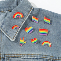 Épingles à drapeau arc-en-ciel LGBT Creative Heart Yeh Finger Enamel Pin Clothes Bag Lapel Gay Lesbian Pride Badge Brooch Unisex Jewelry
