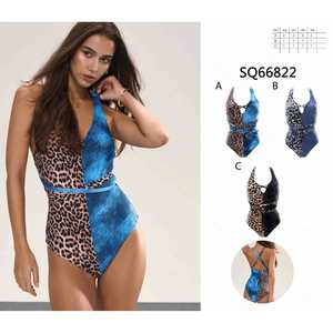 Costume da bagno intero taglie forti con controllo pancia, modello conservativo, monokini, fantasia A B C 38 40 42 44 - Product Image 1