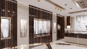 Sang trọng Mall Cửa hàng đồ trang sức thiết kế nội thất bằng đá cẩm thạch đồ trang sức hiển thị tủ tùy chỉnh đồ trang sức Showcase cho bán lẻ - Product Image 4