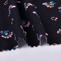 Tissu jersey brossé double face 92% polyester 8% élasthanne, anti-boulochage, imprimé floral, doux, confortable, respectueux de la peau, pour filles