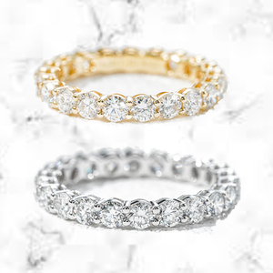 Anillo de Eternidad Clásico, 2.6mm, Corte Brillante Redondo, Diamante de Laboratorio, Oro Sólido de 10k, Anillo de Bodas para Mujer - Product Image 2