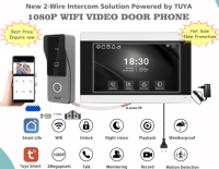 Videoportero Inteligente Económico con Tuya, Pantalla Táctil de 2M 1080P, Conexión WiFi de 2 Cables, Protocolo IP, Intercomunicador, Grabación y Detección