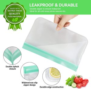 Portable Kitchen Low <b>Mop</b> Reusable Peva Food Storage Bags <b>Flat</b> and Stand up PEVA Food Storage Freezer Bag - Product Image 6