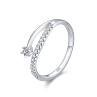 Nouvelle arrivée de bijoux en argent sterling 925 bague en forme de coeur classique avec diamant en argent bague en zircon fin