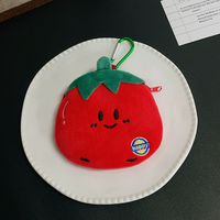 Sac de rangement pour pièces de monnaie en forme de tomate, porte-légumes, sac en peluche pour enfants, porte-clés