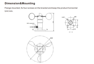 RIKA RK100-01G 금속 RS485 모드버스 컵 풍속계 석탄 광산용 - Product Image 6