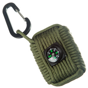 JAXY24 Trousse à outils compacte tressée en corde <span class=keywords><strong>de</strong></span> paracorde à sept brins, avec double affichage, compas et porte-clés, pour camping et survie en extérieur - Product Image 5