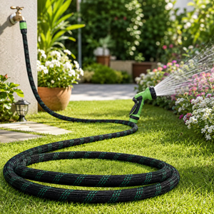 Manguera de Riego para Jardín de Varios Tamaños, Manguera Corrugada Trenzada Reforzada, Resistente al Desgaste y a la Presión, para Lavado de Autos - Product Image 5